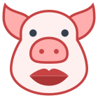 Cochon avec rouge à lèvres icon