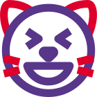Cat squint with grinning at same time icon