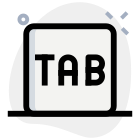 Tab function key for shifting to next menu icon