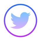 Twitter dentro de um círculo icon