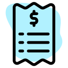 Billing of a restaurant expenses paid in cash icon