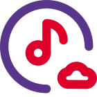 Music from the cloud computing streaming service icon