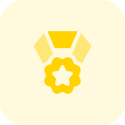 Flower shaped medal with star in centre icon