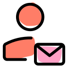 Email message of a user received online icon