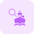 Search route of cargo ship delivery point icon