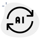 Artificial Intelligence program being refreshed with loop arrows icon