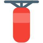 Indoor practicing bag for boxing and strength icon