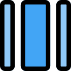 Middle column rectangular bar with side strips icon