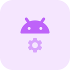 Internal Android operating system settings with cogwheel logotype icon