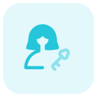 Key for access to the storage by a single user icon