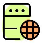 Server computer with global access online system icon