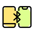 Bluetooth connectivity between different two phones wireless layout icon