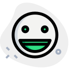 Happy baby smile with open mouth grinning icon