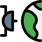 Satellite signal communication to direct earth layout icon