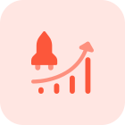 Sales record reaching heights with rocket speed icon