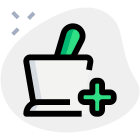 Herbal and ayurvedic medication mixing mortar icon