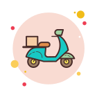 Motorcycle Delivery Single Box icon