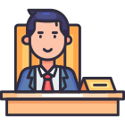esterno-amministratore delegato-ufficio-goofy-color-kerismaker icon