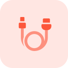 Phone charging cable isolated on a white background icon