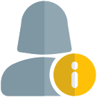 Information of an online female user I button placement icon