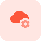 Cloud application setting cogwheel isolated on white background icon