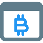 Cryptocurrency bitcoins website isolated on a white background icon