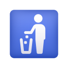 쓰레기통에 쓰레기통 표시 이모티콘 icon