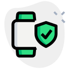 Smartwatch antivirus defensive program installed in built icon