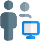 Home users using computer monitor for personal use icon