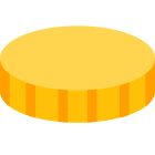 Precious gold coin isolated on a white background icon