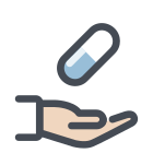Main avec une pilule icon