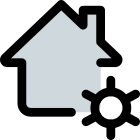 Setting button of a smart home isolated on a white background icon