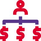 Business and finance sructure flow chat organised icon