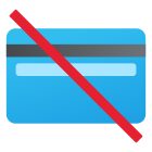 Pas de cartes de crédit icon