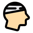 Head injuries with a bandage on head icon