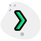 Single chevron arrow as a notch badge icon