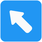 Northwest direction for exiting the lane from traffic icon