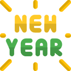 New year celebration logotype for greeting to share icon