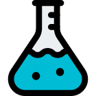 Erlenmeyer testing flask isolated on a white background icon
