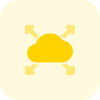 Cloud computing system with direction in all four corners icon