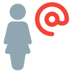 Businesswoman using company email address for work icon