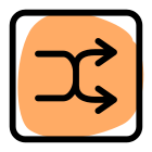 Twisted arrows for music shuffling button Interface icon