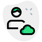 Cloud server login access isolated on a white background icon