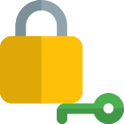 Encryption on a system with a key lock mechanism icon