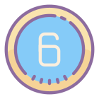 6 en círculo icon