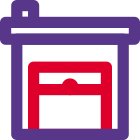 Industrial grade warehouse for material box storage icon