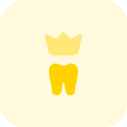 Placing a Crown on tooth secure fit isolated on a white background icon