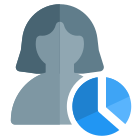 Chart graph for a visualization of social media profile index icon