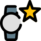 Favorite contact on smartwatch being starred layout icon