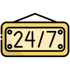 24-7 Sign icon